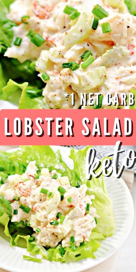 Whole30 Lobster Recipes, Lobster Salad Sandwich, Lobster Lunch Ideas, Low Carb Lobster Recipes, Keto Seafood Salad, Low Carb Seafood Salad, Dairy Free Lobster Recipes, Lobster Meat Recipes Healthy, Low Carb Crab Salad