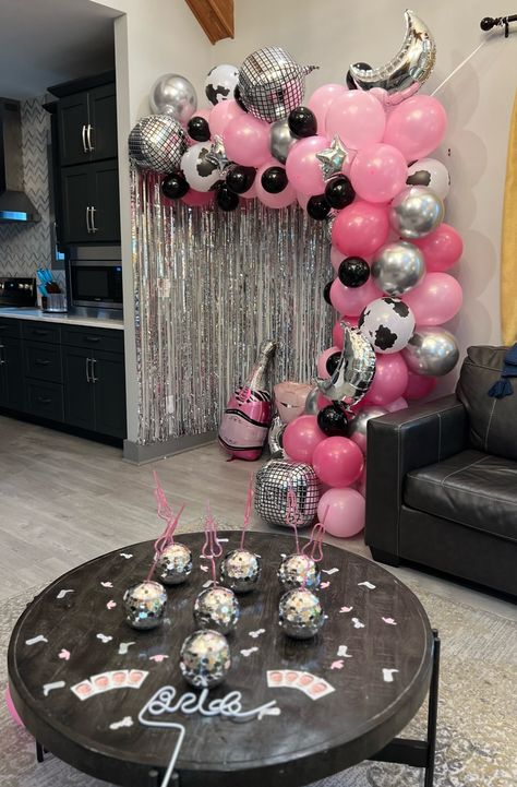 Space Cowboy Decorations, Space Cowgirl Birthday Party Decorations, Space Cowboy Party Decorations, Disco Cowgirl Party Backdrop, Cowgirl Balloon Arch, Space Cowgirl Backdrop, Space Cowgirl Party Decorations, Galactic Cowboy, Space Cowgirl Party