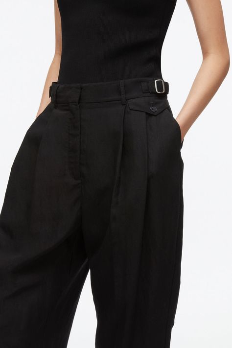 Double Pleat Taper Trouser – 3.1 Phillip Lim Front Taper, Dora Maar, Knit Swimwear, Classic Menswear, Tapered Trousers, Camp Shirt, Trouser Style, Closet Designs, Summer Essentials