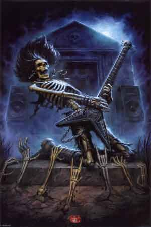 Muzică Rock, Skulls And Bones, Heavy Metal Art, Skull Artwork, Skeleton Art, A Skeleton, Heavy Metal Music, Gothic Horror, Guitar Art