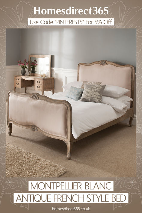 Use Code "PINTEREST5" For 5% Off
Our exciting range of French furniture now includes our new range addition, the Montpellier Blanc Collection. Made from solid Mindi wood this bed has everything you need in terms of aesthetics and practicality. This stunning bed works well co-ordinated along side other matching pieces such as our shabby chic furniture or simply as a statement piece on its own. Gallery Landing, Mansions Interior, Antique French Bed, French Furniture Bedroom, Wood Cottage, French Style Bed, Luxury Mansions, French Designs, Loft Conversions