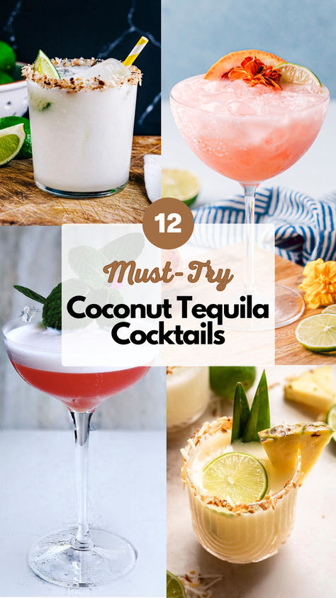 Coconut Tequila Cocktails Tequila Coconut Cocktails, Ritual Tequila Recipes, Drinks With Coconut Tequila, Best Tequila Cocktails, Coconut Tequila Drinks 1800, Coconut Tequila Drinks, 1800 Coconut Tequila Recipes, Simple Tequila Cocktails, Coconut Drinks Alcohol