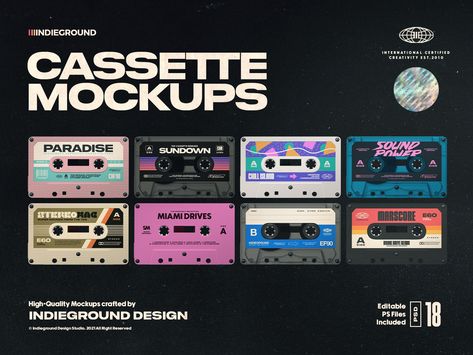 Cassette Graphic Design, Font Animation, Cassette Design, Indieground Design, 90s Graphic Design, Tape Music, Logo Portfolio, Nostalgia 2000s, 3d Scene