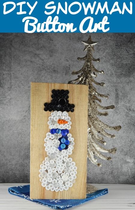 DIY Snowman Button Art - The Frugal Navy Wife                                                                                                                                                                                 More Easy Kids Christmas Crafts, Christmas Button Crafts, Button Crafts For Kids, Kids Christmas Crafts, Easy Kids Christmas, Button Art Projects, Buttons Crafts Diy, Kids Christmas Crafts Easy, Snowman Crafts Diy