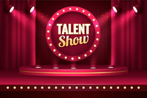 Free vector realistic talent show backgr... | Free Vector #Freepik #freevector #talent-show #tv-show #tv-background #stage-background Talent Show Background, Tv Show Background, Show Background, Background Stage, Cooking Clipart, Witch Comic, Scarlet Witch Comic, Puppets For Kids, Stage Background