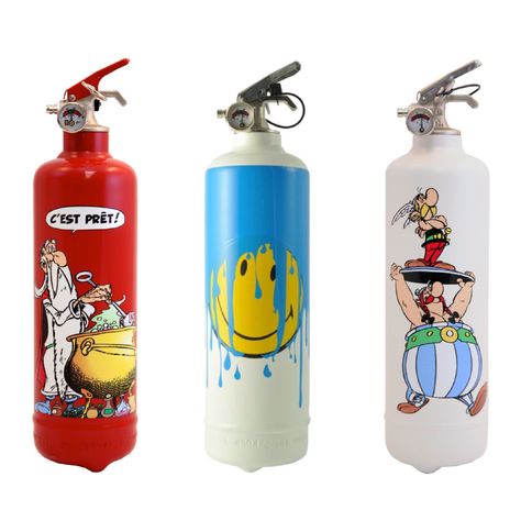 Fire Design Extinguishers Fire Extinguisher Design, Fire Extinguisher Art, Fire Extinguisher Ideas, Fire Extinguisher Cabinets, Country French Living Room, Surrealism Sculpture, Concrete Interior Design, L Shaped Bar, Antique Iron Beds