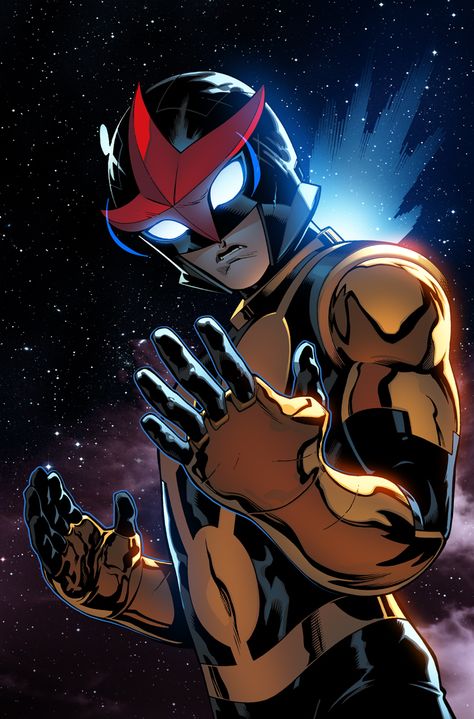 Nova! Sam Alexander! Lines by Ed McGuinness and Dexter Vines! Color by Marte Gracia Nova Sam Alexander, Nova Marvel, Sam Alexander, Marvel Nova, Nova Art, Marvel Characters Art, Marvel Fan Art, Ultimate Spiderman, Marvel Comic Character