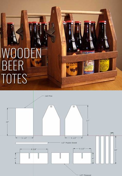 Awesome  Crafts for Men and Manly DIY Project Ideas Guys Love - Fun Gifts, Manly Decor, Games and Gear. Tutorials for Creative Projects to Make This Weekend | Wooden Beer Totes  |  http://diyjoy.com/diy-projects-for-men-crafts Crafts For Men, Beer Tote, Building A Workbench, Diy Projects For Men, Diy Gifts For Men, Manly Decor, Awesome Crafts, Man Crafts, Diy Upcycling