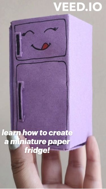 Crafted Euphoria: DIY Projects That Bring Joy and Satisfaction Fridge Paper Craft, Miniature Paper Crafts, Cute Mini Crafts, Easy Diy Miniatures, Paper Fridge, Miniature Refrigerator, Miniature Fridge, Diy Pop Up Book, Mini Crafts