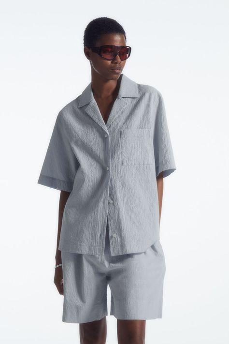 New Arrivals - COS DK Belted Cape, Culotte Shorts, Seersucker Shirt, Denim Sweater, Vest Shirt, Knitwear Cardigan, Pearl Buttons, Dress Trousers, New Arrival Dress