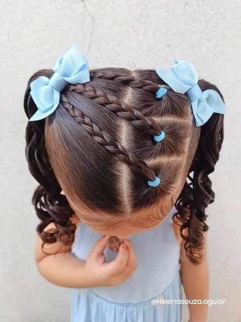 Baby Girl Hairstyles Curly, Easy Toddler Hairstyles, Cute Toddler Hairstyles, Easy Little Girl Hairstyles, Girly Hairstyles, Girl Hair Dos, Lil Girl Hairstyles, Girls Hairstyles Easy, Kids Curly Hairstyles