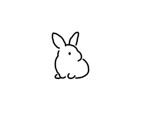 Simple bunny outline Minimalistic Bunny Tattoo, Bunny Nose Tattoo, Tattoo Bunny Rabbit, Simple Rabbit Tattoo, Simple Bunny Tattoo, Bunny Drawing Simple, Bunny Line Art, Bunny Tattoo Small, Bunny Doodle