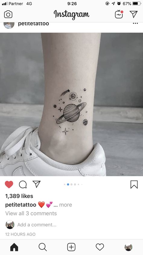 Butterfly Thigh Tattoo, Saturn Tattoo, Astronaut Tattoo, Tiny Wrist Tattoos, Planet Tattoos, Special Tattoos, Galaxy Tattoo, Wicked Tattoos, Muster Tattoos