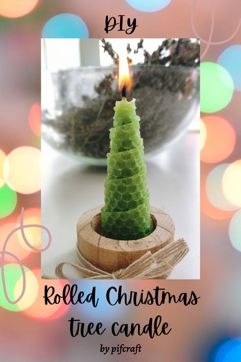 Beeswax Christmas Tree Candles, Candle Kids Craft, Rolled Beeswax Candles Ideas, Diy Christmas Tree Candles, Fake Candles Diy, Rolled Beeswax Candles Diy, Roll A Christmas Tree, Beeswax Sheet Candles, Christmas Beeswax Candles