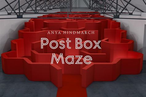 Anya Hindmarch creates maze installation at London Fashion Week Maze Installation, London Icons, Mc Escher, Creative Jobs, London Landmarks, Post Box, Anya Hindmarch, Art Installation, Stage Design