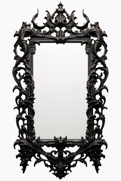 Gothic mirror frame black. | premium image by rawpixel.com Gothic Mirror Frame, Espejos Aesthetic, Mirror Png, Simply Plural, Emo Photos, Gothic Frame, Gothic Mirror, Gothic Decor Bedroom, Gothic Pictures