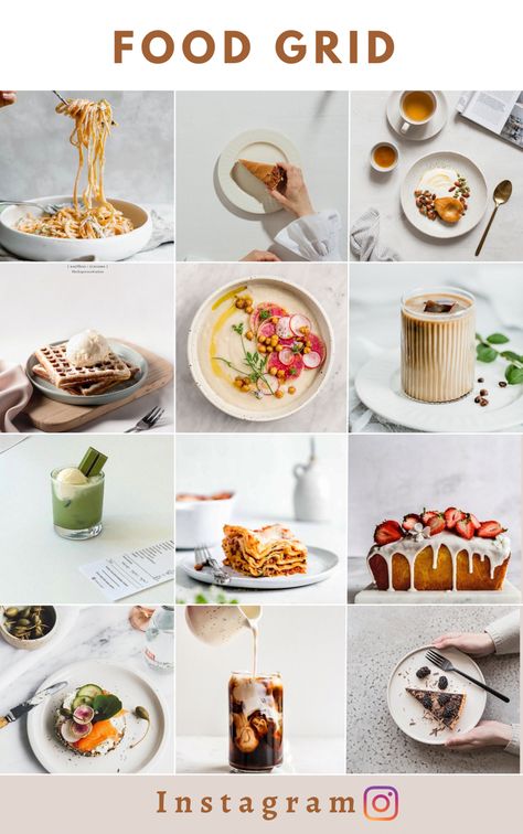 Food feed inspiration 
. Aesthetic food feed
. Business food feed inspo 
. Instagram feed ideas
. Food grid planner for instagram post
. Instagram feed ideas for food blogger Food Blogger Instagram Feed, Food Photography Instagram Feed, Food Instagram Feed Ideas, Instagram Food Photography, Chef Instagram Feed, Food Blog Instagram Feed, Aesthetic Food Instagram Feed, How To Take Aesthetic Food Pictures, Food Grid Instagram