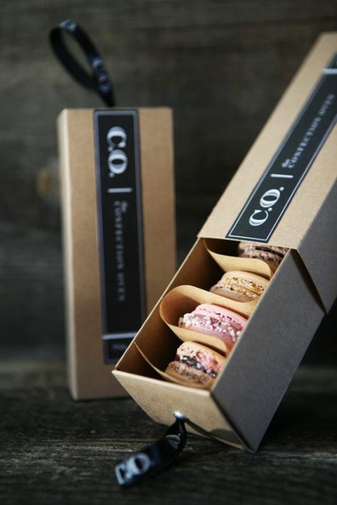 Macaron Packaging, Dessert Packaging, Cake Packaging, Bakery Packaging, Cool Packaging, Cookie Packaging, Cookie Box, Packing Design, Food Packaging Design