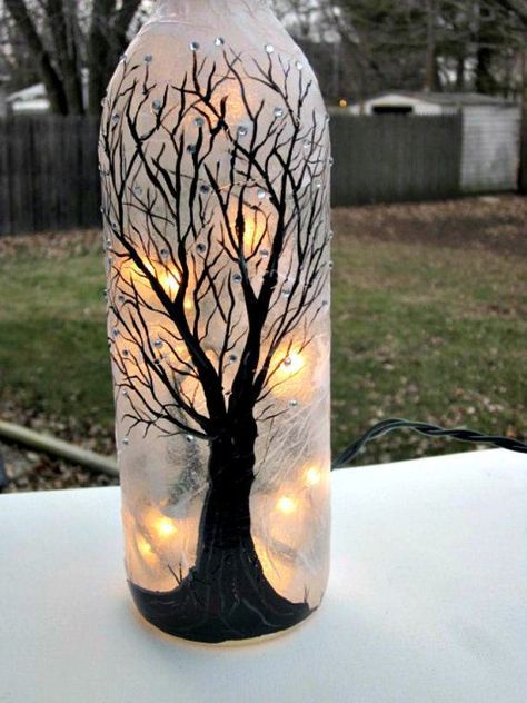 26 Highly Creative Wine Bottle DIY Projects to Pursue usefuldiyprojects.com (22) Handprint Reindeer, Toddlers Crafts, Bottle With Lights, Wine Bottle Project, Dekorasi Halloween, Hand Painted Wine Bottles, Reindeer Craft, Christmas Crafts For Kids To Make, Wine Craft