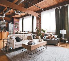 Apartment Decorating For Couples, Loft Apartment Decorating, Apartment Decorating Ideas, Loft Interior, Living Room Furniture Layout, First Apartment Decorating, Loft Stil, Loft Decor, Living Room Loft