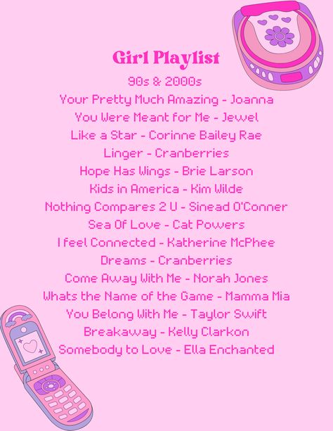 2000 Playlist Covers Aesthetic, Early 2000s Girly Aesthetic, Girly Music Playlist, Girly 2000s Aesthetic, Girly Playlist Names, 2000s Girly Aesthetic, 2000 Playlist, Girly Playlist, Y2k Core Aesthetic