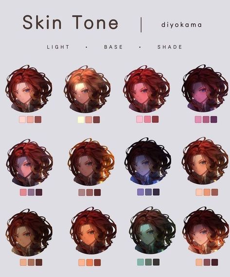 Skin Lighting Drawing, Digital Painting Color Palette, Lighting Color Palette Digital Art, How To Digitally Paint Skin, Shading Colors Digital, Skin Colors Digital Art, Skin Colour Palette Digital Art, Lighting Ibis Paint, Skin Lighting Reference