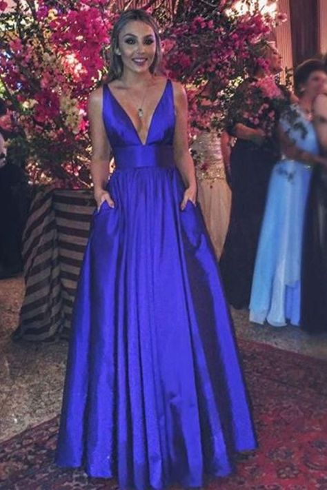 f337d999d9ad116a7b4f3d409fcc6480desc34305921ri Royal Blue Evening Dress, Royal Blue Prom Dresses, V Neck Prom Dresses, Long Evening Dress, Blue Evening Dresses, فستان سهرة, Grad Dresses, Dress Prom, Prom Dresses Blue