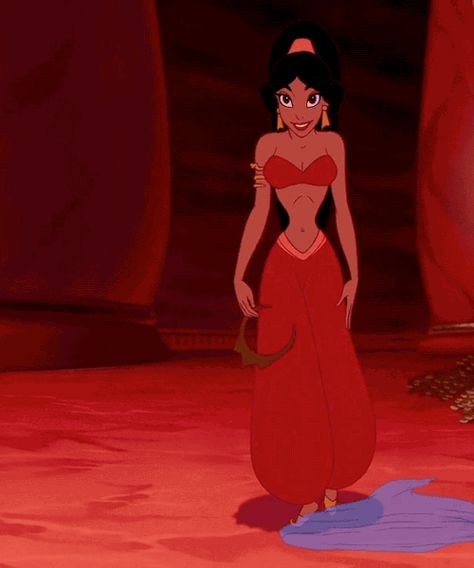 Jasmine’s belly dance: | Community Post: 15 Reasons You're Not A Disney Princess Red Jasmine Costume, Slave Outfit, Red Jasmine, Princesse Disney Swag, Aladdin 1992, Disney Princesas, Image Princesse Disney, Princess Outfit, Aladdin Jasmine