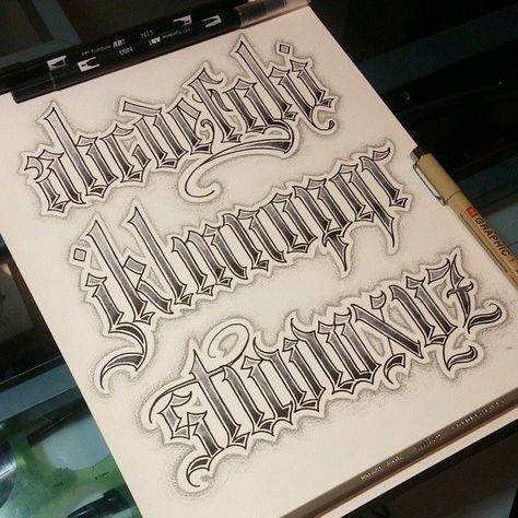 Chicano Tattoos Lettering, Tattoo Lettering Alphabet, Tattoo Fonts Alphabet, Tattoo Fonts Cursive, Fonts Lettering, Lettering Styles Alphabet, Tattoo Lettering Design, Chicano Lettering, Tattoo Lettering Styles