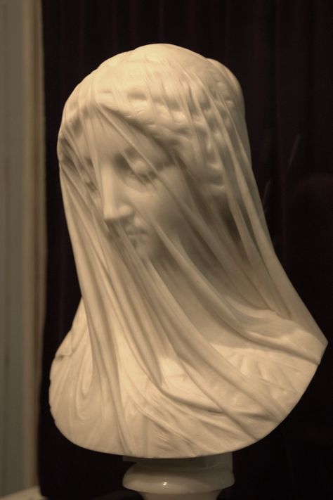 The Veiled Virgin, 19th Century Aesthetic, 19th Century Sculpture, Italian Sculptors, Light Academia Aesthetic, God The Father, Marble Sculpture, Academia Aesthetic, Art Appreciation