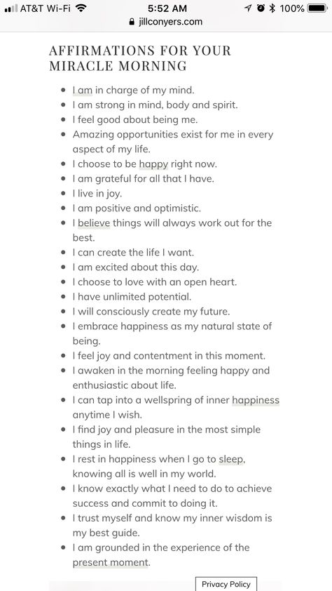 Affirmation Examples, Beautiful Affirmations, Hal Elrod, My Miracle, My Morning Routine, Health Affirmations, Healing Affirmations, Miracle Morning, Gratitude Affirmations