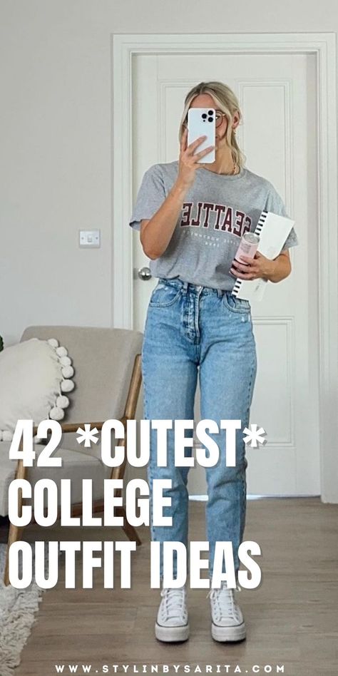 college outfits Cozy College Outfit, Casual College Outfits Summer, College Student Outfits, College Summer Outfit, College Class Outfits, College Outfits Aesthetic, College Outfit Ideas, College Girl Outfits, Cute College Outfits