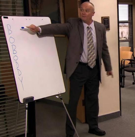 To Creed, bobody made perfect sense. Gotta hand it to him for this one. Ryan Howard The Office, Creed The Office, The Office Memes, Ryan Howard, Office Board, Office Memes, Am I The Only One, Dunder Mifflin, In Memes