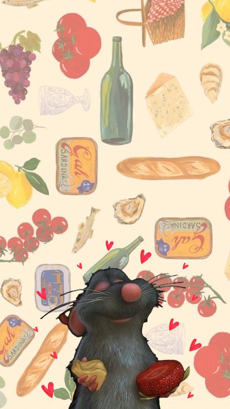 #ratatouille #ratatouillefilm #valentinesday #love #food #foodie #art #wallpaper #vibes #vintage #nature #disney Ratatouille Disney, Wallpaper Vibes, Cute Images For Wallpaper, Foodie Art, Disney Background, Disney Collage, Iphone Wallpaper Photos, Cute Simple Wallpapers, Wallpaper Iphone Disney