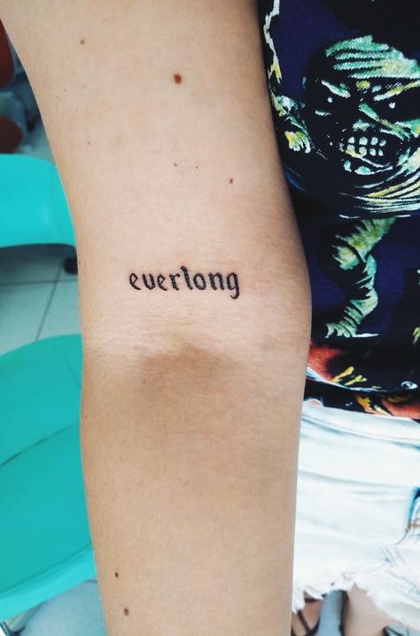 Ever Long Tattoo, This Means Nothing Tattoo, Tattoo Ideas Deftones, Classic Rock Tattoo Ideas, Tattoos For Addicts, Everlong Tattoo Foo Fighters, Well Whatever Nevermind Tattoo, Its Called Freefall Tattoo, Succession Tattoo