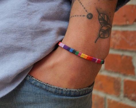 Lesbian Bracelet, Surfer Jewelry, Multicolor Bracelet, Ethno Style, Pride Bracelet, Bracelet Macrame, Peter Quill, Surfer Bracelets, Women Anklets