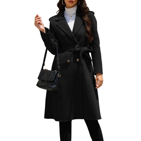 Black wool coat outfit