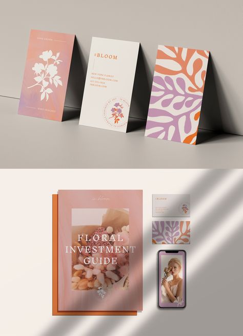 Flower Company Branding, Floral Branding Design, Floral Packaging Design, Flower Packaging Design, Flower Card Design, Flower Business Card, Florist Business Card, Floral Branding, Business Card Gallery