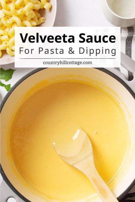 Velvets Cheese Sauce, Velveta Cheese Sauce, Velvetta Cheese Dip, Velveeta Pasta, Sauce For Nachos, Pasta Mac And Cheese, Easy Cheese Sauce Recipe, Easy Nacho Cheese, Homemade Cheese Dip