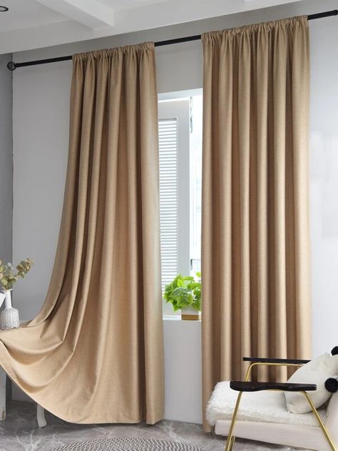 Earthy House, Single Panel Curtain, Affordable Curtains, Curtains Style, Bedroom Curtain Ideas, Living Room Curtain, Bedroom Curtain, Plain Curtains, Simple Curtains