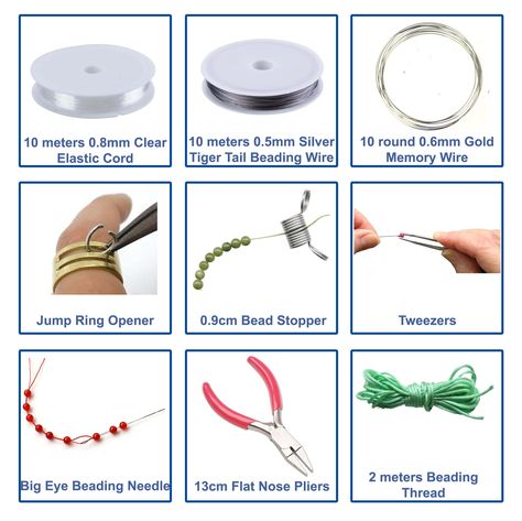 Jewelry Findings Guide, Making Jewelry For Beginners, Bead Stopper, Diy Beading, Jewelry Knowledge, Jewelry Making Kits, Beading Tools, Diy Bracelet Designs, Basic Jewelry