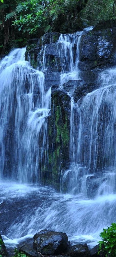 Water Fall Scenery, Pics Of Waterfalls, Water Falls Wallpaper Hd, Under Water Aesthetic Wallpaper, Water Fall Photography, Waterfall Photography Nature, Waterfall Wall Painting, Waterfall Wallpaper Aesthetic, Aesthetic Waterfall Wallpaper