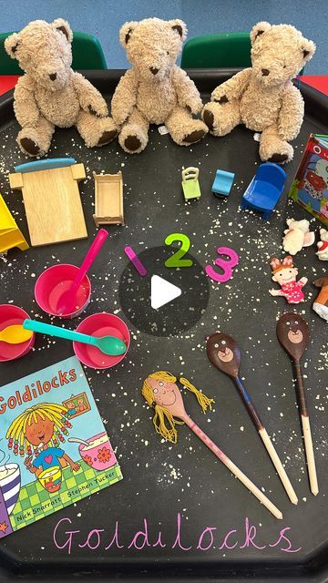 Selin ~ 🎨 🖍️ Reception Class Teacher 🖍️ 🎨 on Instagram: "Goldilocks and the Three Bears 🐻🐻🐻 #goldilocks #stories #books #threebears #eyfs #eyfsideas #eyfsteacher #eyfsinspiration #eyfsteachersofinstagram #eyfsactivities #earlyyears #earlyyearsideas #education #kinder #kindergarten #prek #teacher #primaryteacher #primaryschool #receptionteacher #tufftray #play #playideas #tufftrayideas #eyfsreceptionteacher" Story Time For Preschoolers, Goldilocks And The Three Bears Activity Ideas, Goldilocks And The Three Bears Tuff Tray, Bear Kindergarten Activities, Eyfs Goldilocks And The Three Bears, Goldilocks And The Three Bears Story, Goldilocks And The Three Bears Activity, Goldilocks And The Three Bears Preschool, Goldilocks And The Three Bears Eyfs