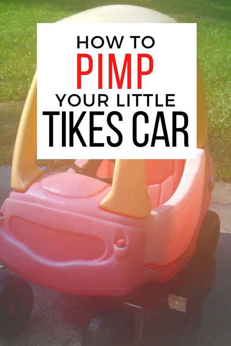 Is your cozy coupe little tikes car sun bleached and damaged? Give it a makeover with some paint. Check out this easy and cheap cute makeover idea perfect for boys or girls. #diy #littletikescar #makeover Painting Cozy Coupe Cars, Painted Little Tikes Car, Diy Little Tikes Car Makeover, Tikes Car Makeover, Little Tikes Car Makeover, Car Makeover, Cozy Coupe Makeover, Basket Makeover, Mother Daughter Projects