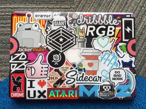 Stickerbomb Laptop, Mac Stickers, Laptop Aesthetic, Sticker Mule, Macbook Cover, Laptop Case Stickers, Stickers Ideas, Macbook Covers, Collection Ideas