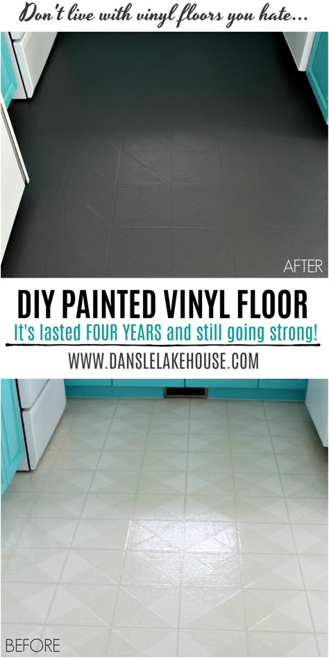 Paint Vynil Floor, Vinyl Floor Painting Ideas, Painting Bathroom Vinyl Floor, Painted Vinyl Floors Before And After, Update Vinyl Floor, Painting Over Vinyl Flooring, Painting Over Linoleum Floors, Painting Kitchen Floor Linoleum, Paint Over Vinyl Flooring