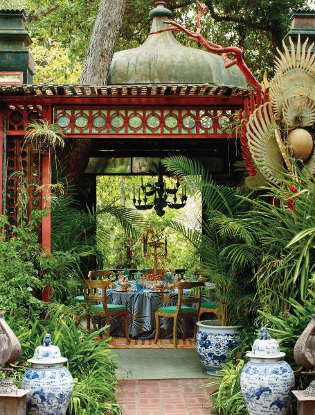 Splendid Sass: JUST FOR FUN Magic Garden, Indian Inspired, Outdoor Dining Area, Garden Spaces, Tropical Garden, Outdoor Rooms, Garden Room, Dream Garden, Garden Inspiration