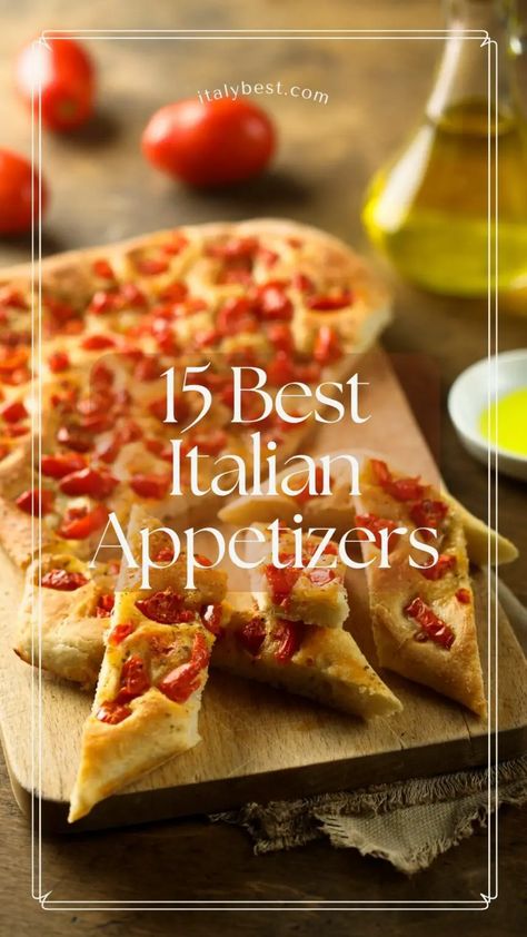 15 Traditional Italian Appetizers - Best Italian Appetizer | Italy Best Wine Food Appetizers, Italian Theme Party Food, Italian Board Appetizer, Italian Hors D’oeuvres, Italy Themed Party, Italian Party Theme, Best Italian Appetizers, Cooler Ideas Fraternity, Asian Pizza