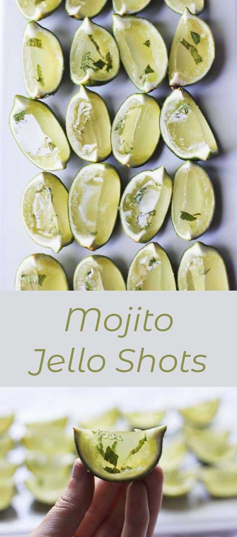 Mojito Jello Shots - A Beautiful Mess Mojito Shots, Mojito Jello Shots, Lime Jello Shots, Pool Drinks, Jelly Shots, Jello Shot, Jello Shot Recipes, Liquid Courage, Shot Recipes