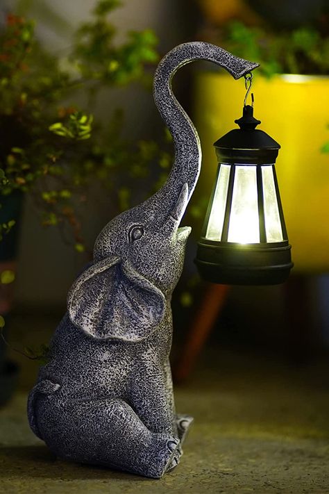 mothers day gifts Statue For Garden, Decorative Solar Lights, Giraffe Decor, Statue Decor, Outdoor Garden Statues, Elephant Ornament, Outdoor Home Decor, Elephant Statue, Solar Lanterns